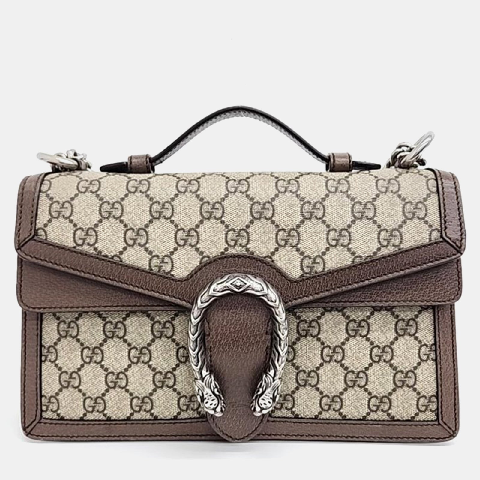 Gucci Beige/Brown GG Canvas Dionysus Top Handle Bag