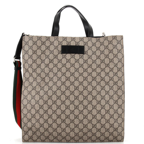GUCCI Convertible Soft Open Tote GG Coated Canvas Tall