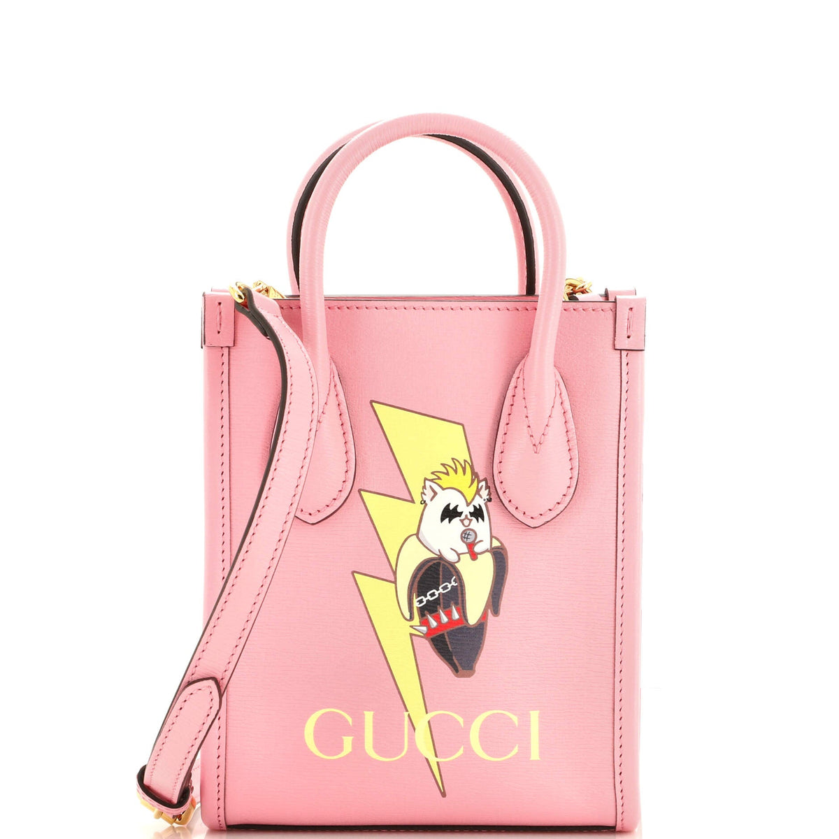 Gucci GUCCI Vertical Tote Bananya Printed Leather Mini