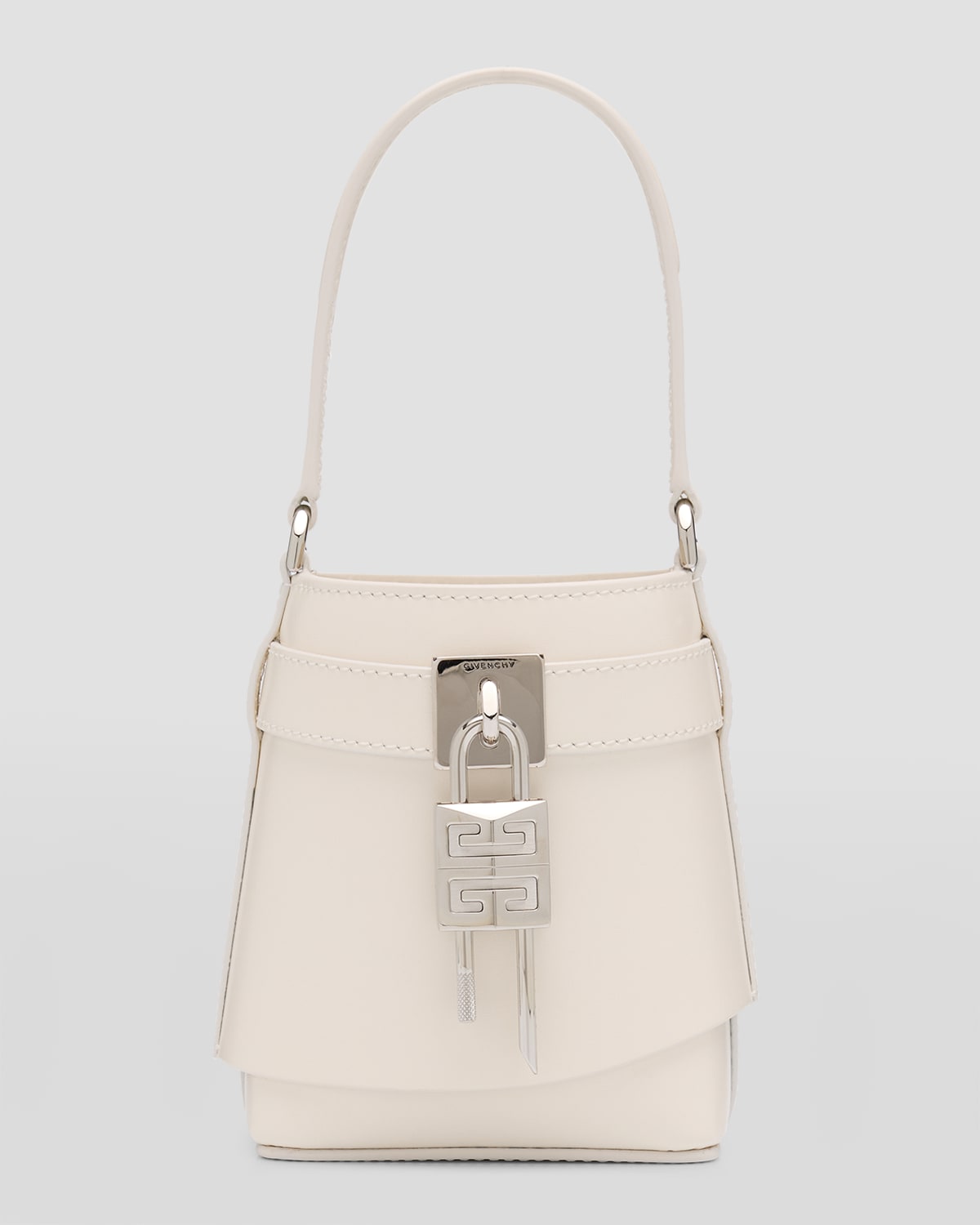 Givenchy Shark Lock Micro Bucket Bag in Box Leather