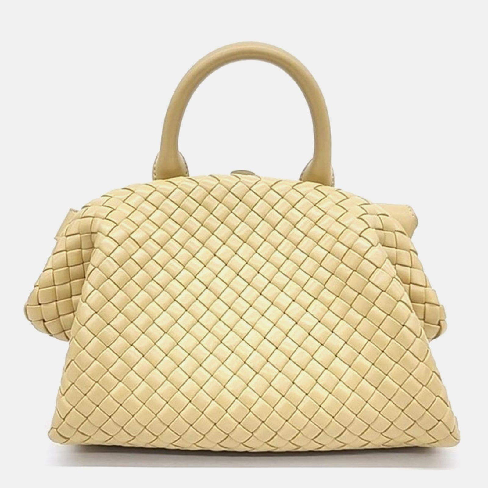 Bottega Veneta Petit sac à main en cuir intrecciato beige