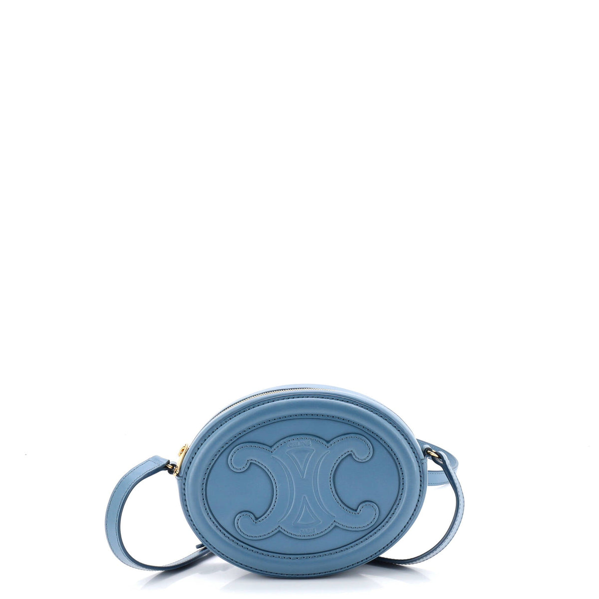 Celine CELINE Triomphe Oval Crossbody Bag Leather Mini