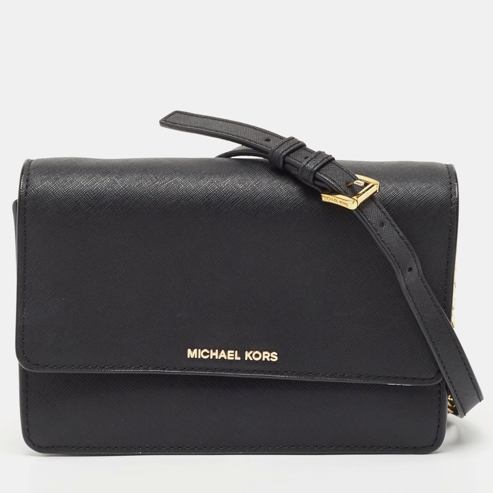 Michael Kors Black Leather Daniela Crossbody Bag