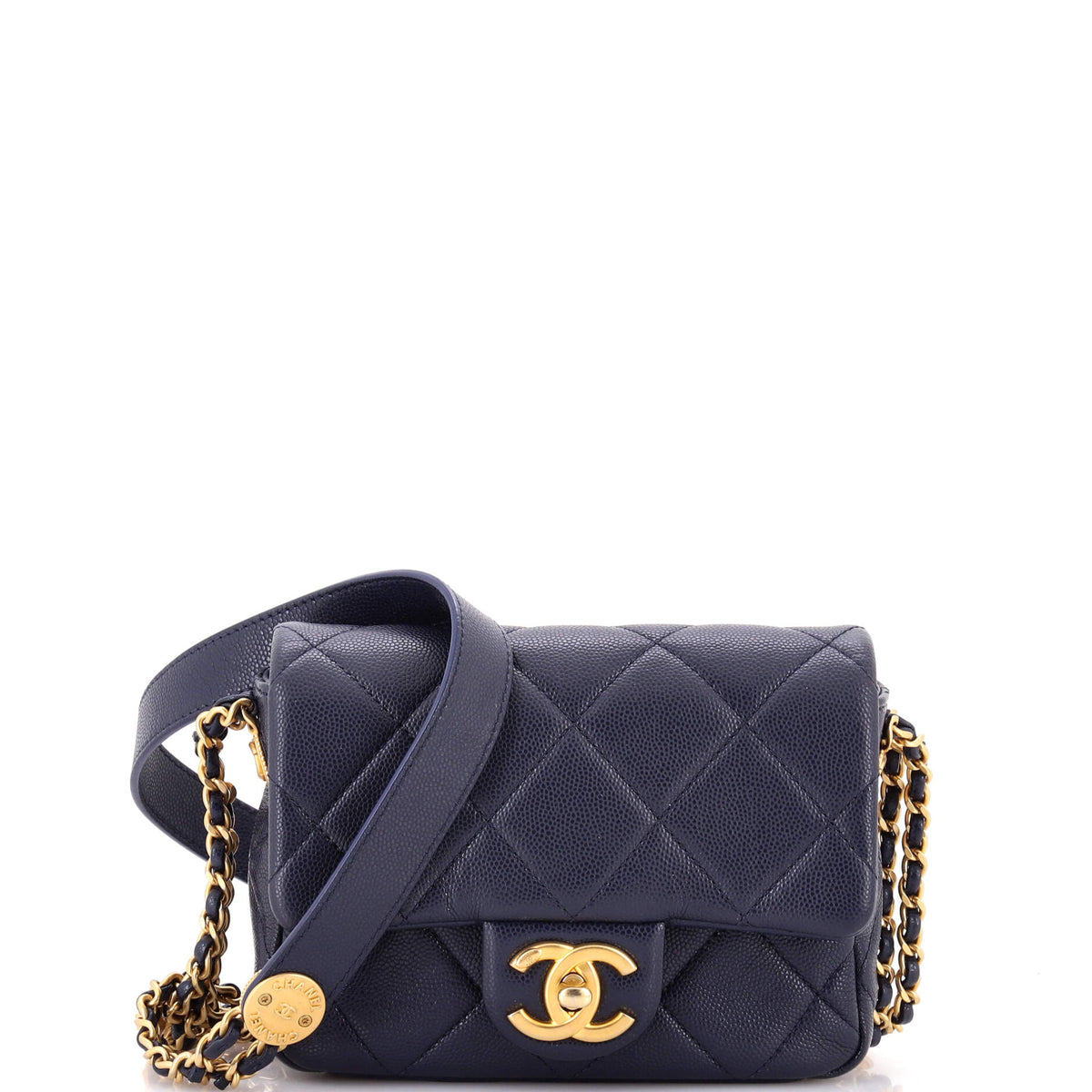 Chanel CHANEL Twist Your Buttons Flap Bag Quilted Caviar Mini