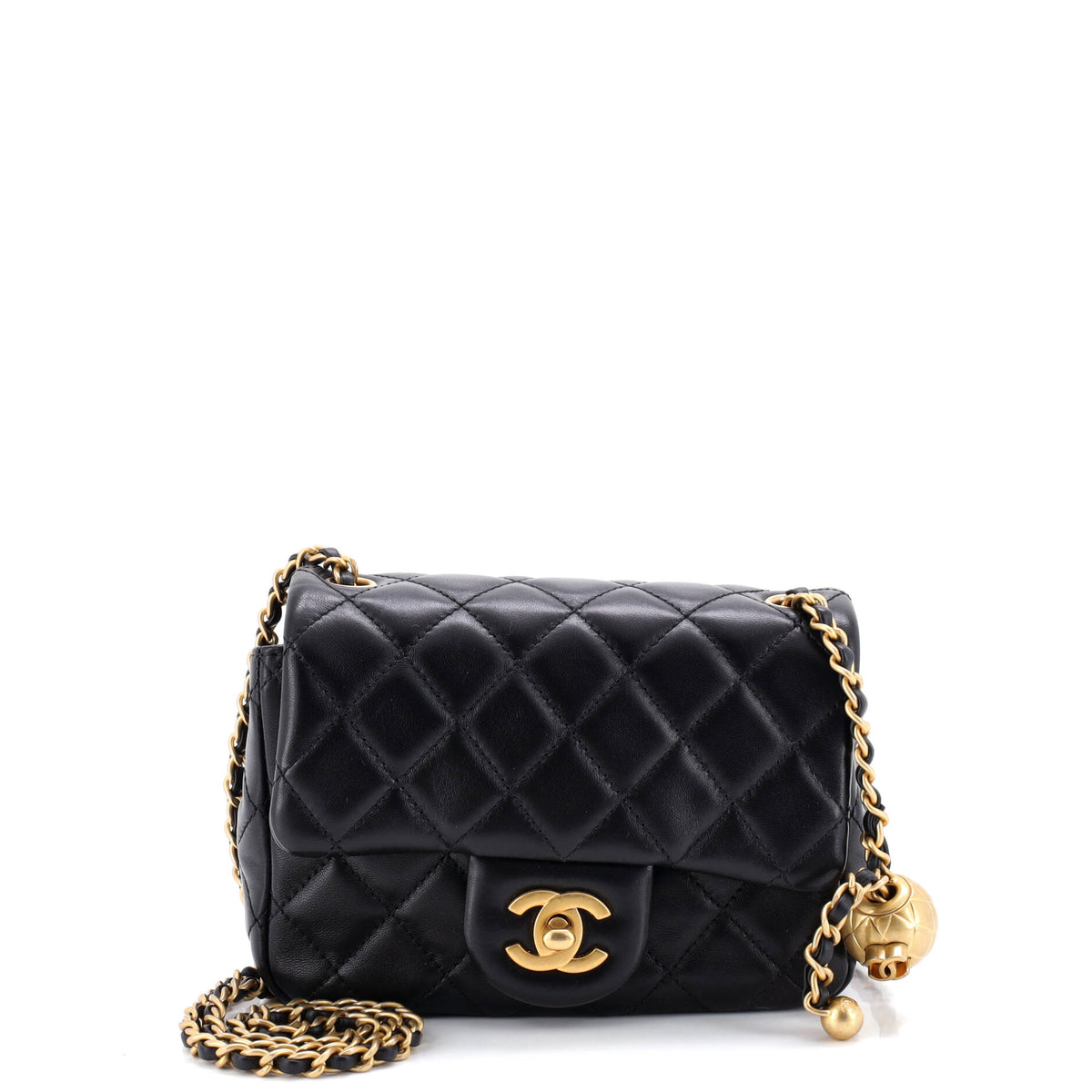 Chanel CHANEL Pearl Crush Square Flap Bag Quilted Lambskin Mini
