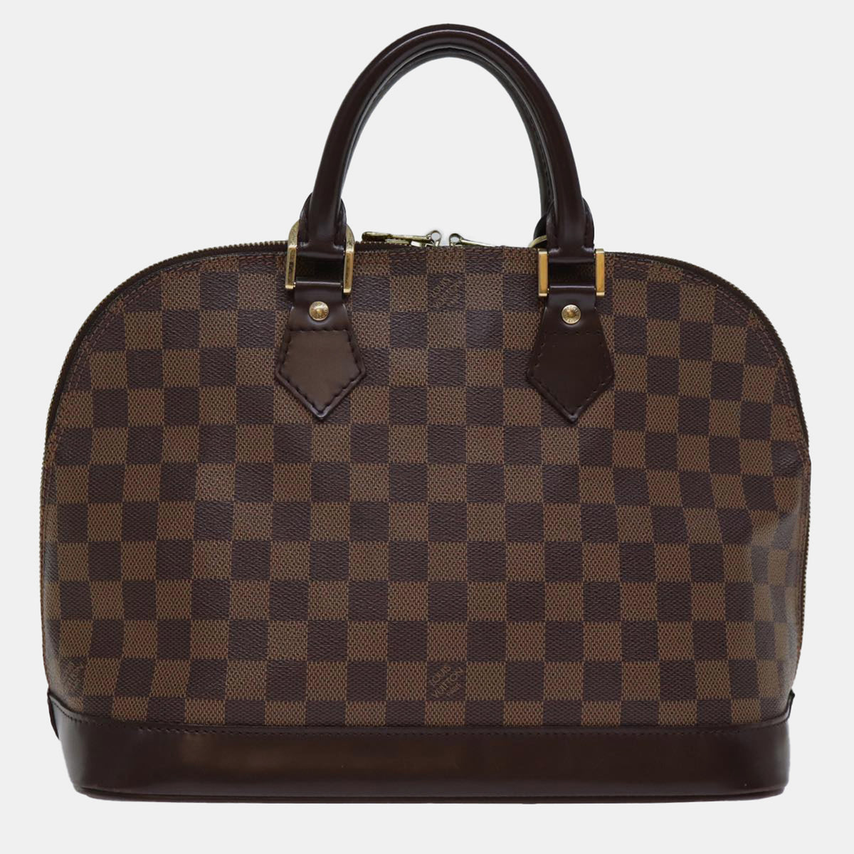 Louis Vuitton Brown Leather and Canvas PM Alma Satchel Bag