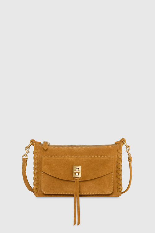 Darren Whipstitch Mini Top Zip Crossbody Bag In Oro