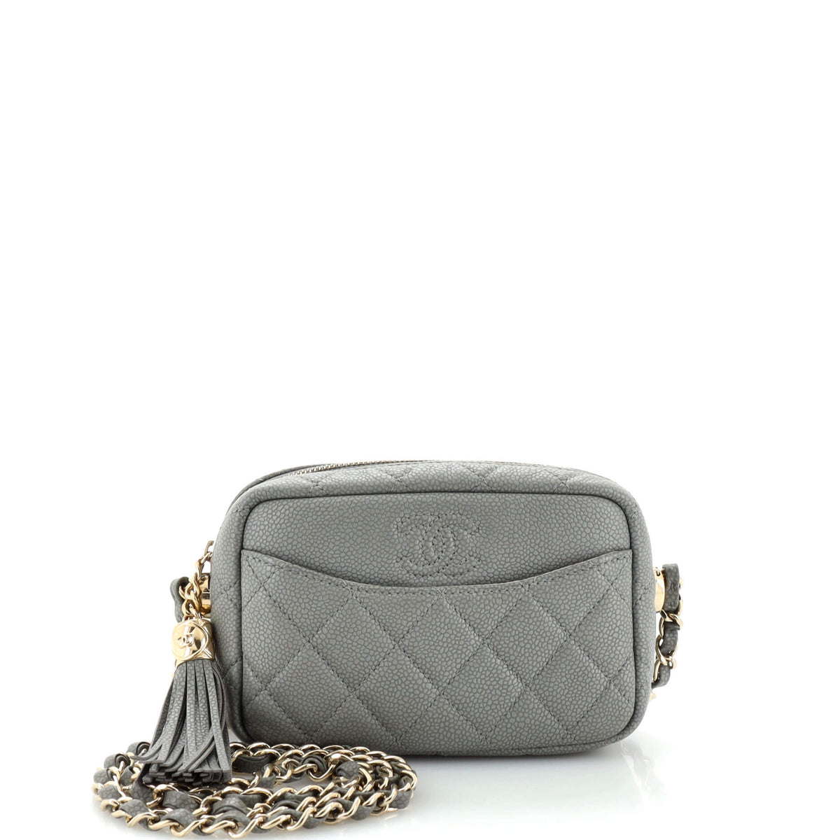 Chanel CHANEL Coco Tassel Camera Case Quilted Caviar Mini