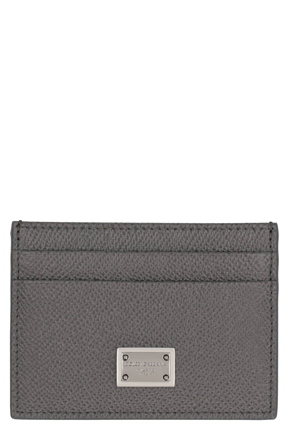 Dolce & Gabbana Men's Dauphine Print Leather Card Holder in Grey | BP0330AG219 Color 8H708