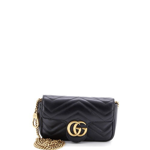 GUCCI GG Marmont Flap Bag Matelasse Leather Super Mini