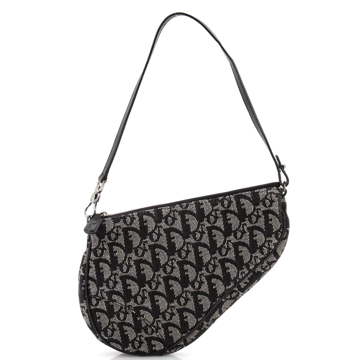 Christian Dior Vintage Saddle Bag Diorissimo Canvas Mini