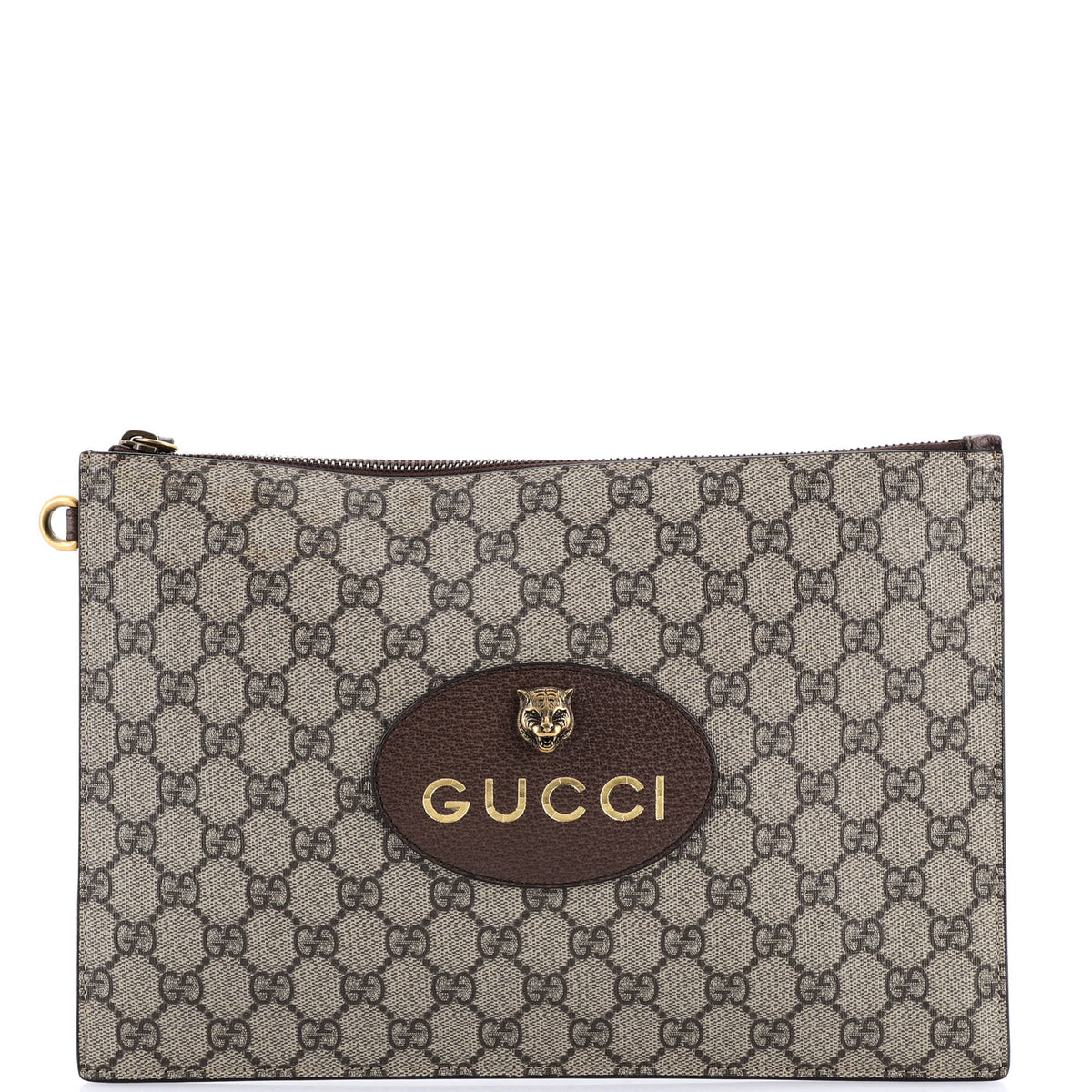 Gucci GUCCI Neo Vintage Wristlet Pouch GG Coated Canvas