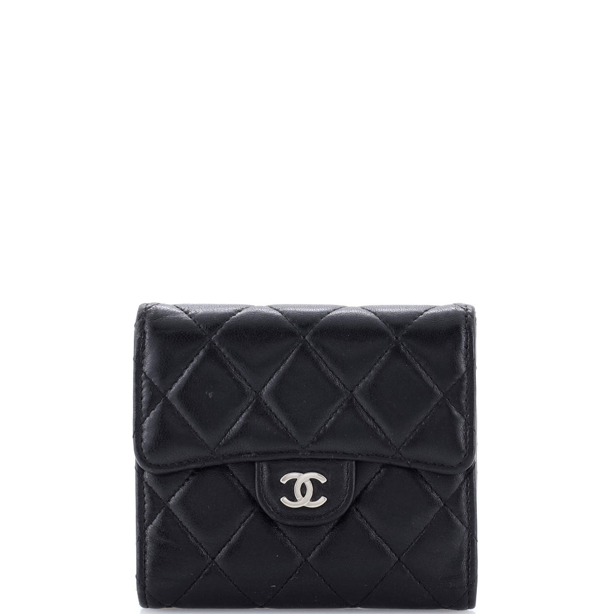 Chanel CHANEL Trifold Flap Wallet Quilted Lambskin Small