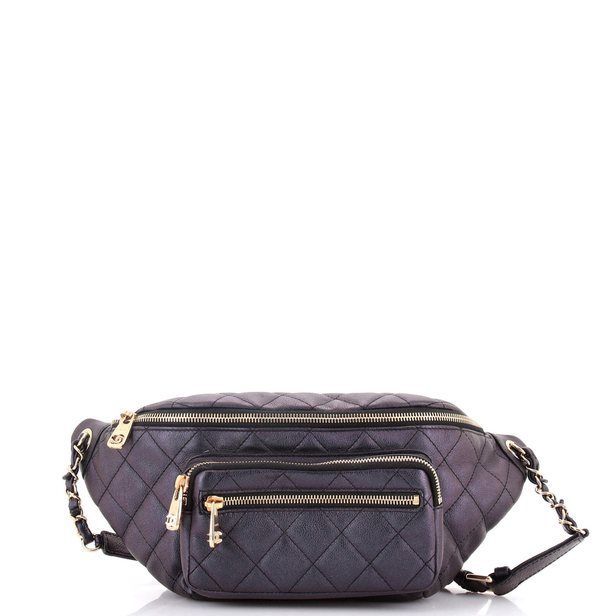 Chanel CHANEL All About Waist Bag Quilted Iridescent Calfskin Medium