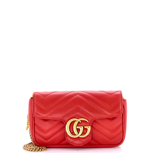 GUCCI GG Marmont Flap Bag Matelasse Leather Super Mini