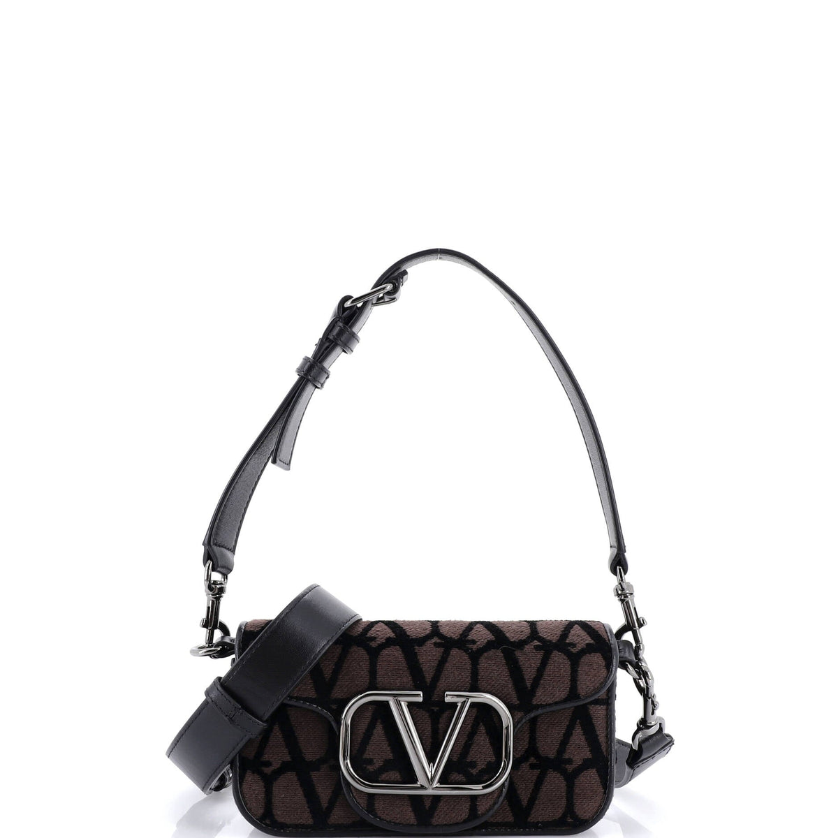 Valentino VALENTINO GARAVANI VLogo Loco Flap Shoulder Bag Toile Iconograph Fabric Small