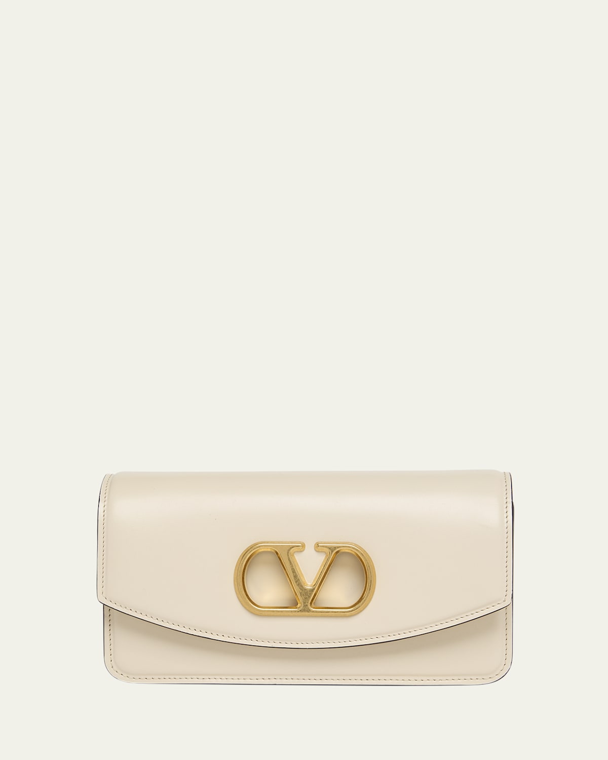 Valentino Vain Small VLOGO Leather Clutch Bag