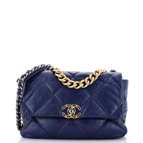 CHANEL 19 Flap Bag Quilted Leather Large
