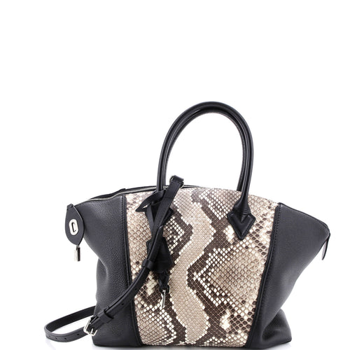 Soft Lockit Handbag Leather and Python PM
