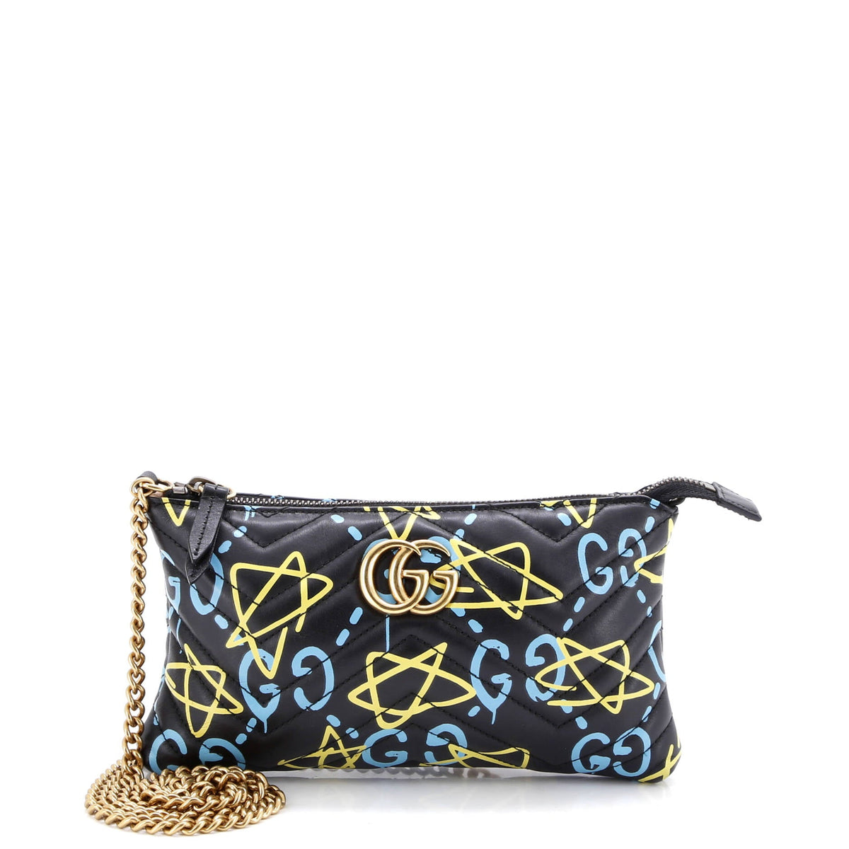 Gucci GUCCI GG Marmont Chain Shoulder Bag GucciGhost Matelasse Leather Mini