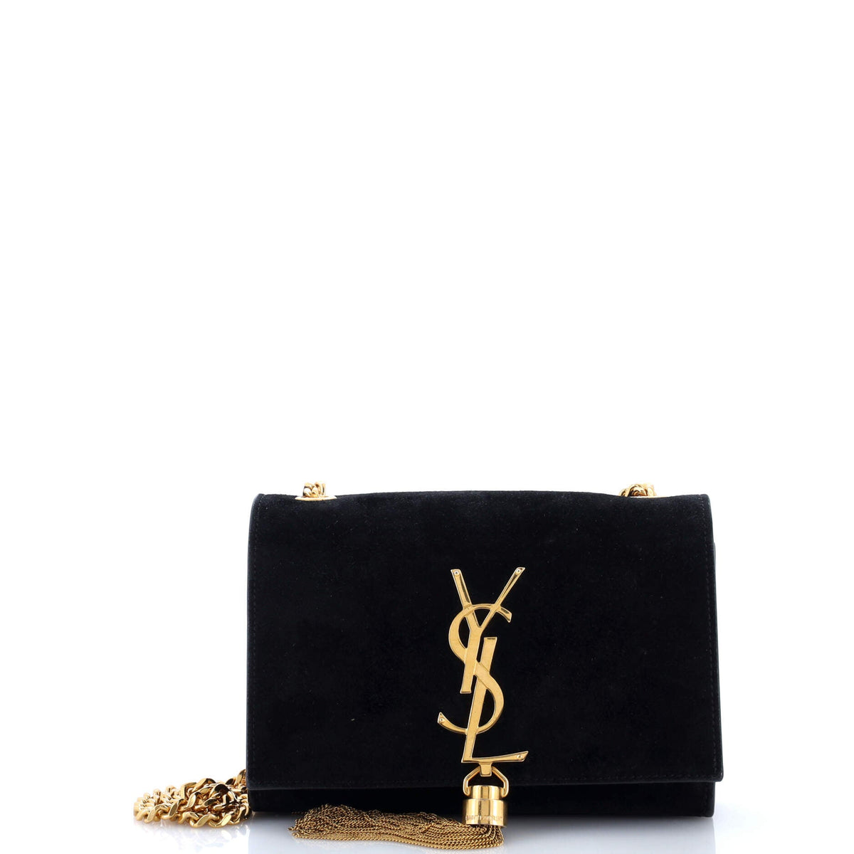 Saint Laurent Classic Monogram Tassel Crossbody Bag Suede Small
