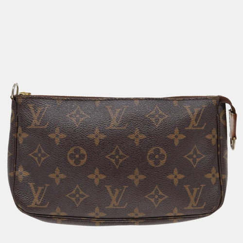 Brown Monogram Canvas  Pochette Accessoires Clutch Bag