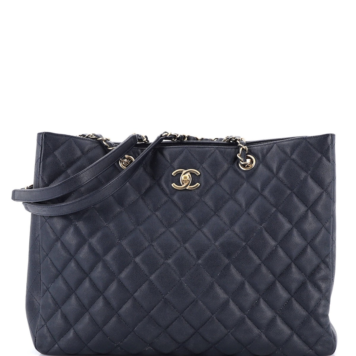 Chanel CHANEL Classic CC Shopping Tote Quilted Caviar Large