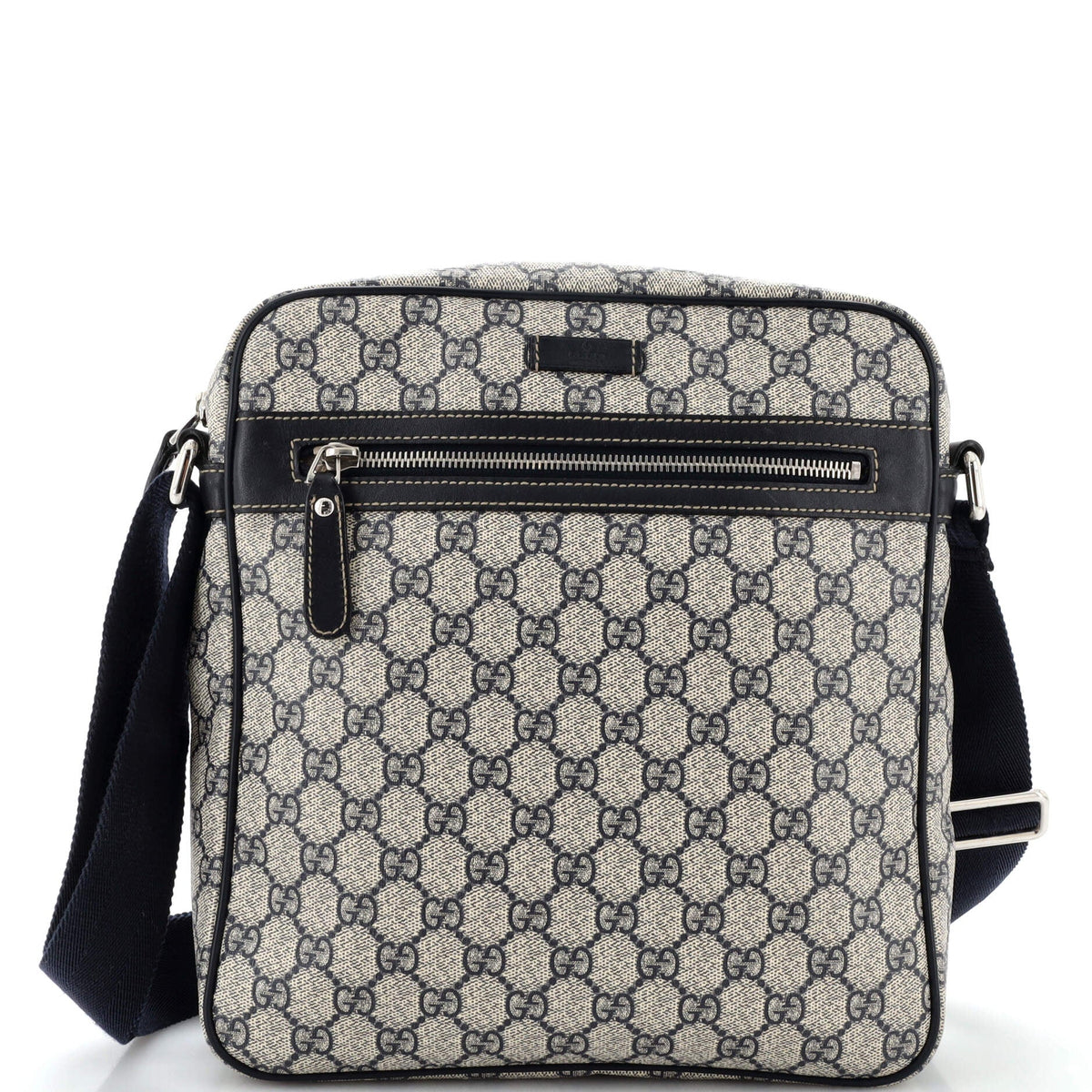 Gucci GUCCI Front Zip Messenger GG Coated Canvas Medium