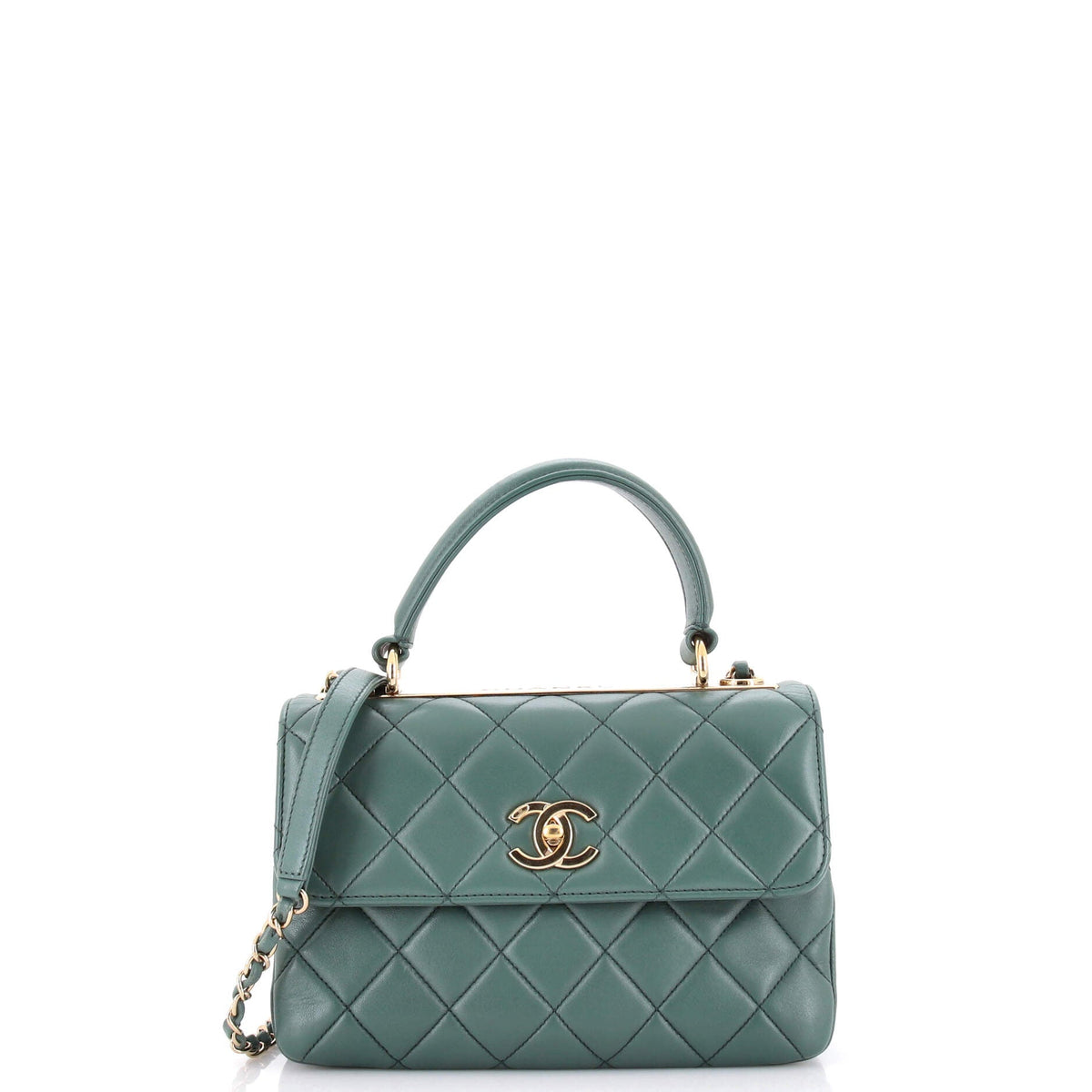 Chanel CHANEL Trendy CC Top Handle Bag Quilted Lambskin Small