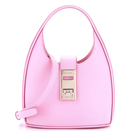 Gancini Buckle Hobo Leather Mini