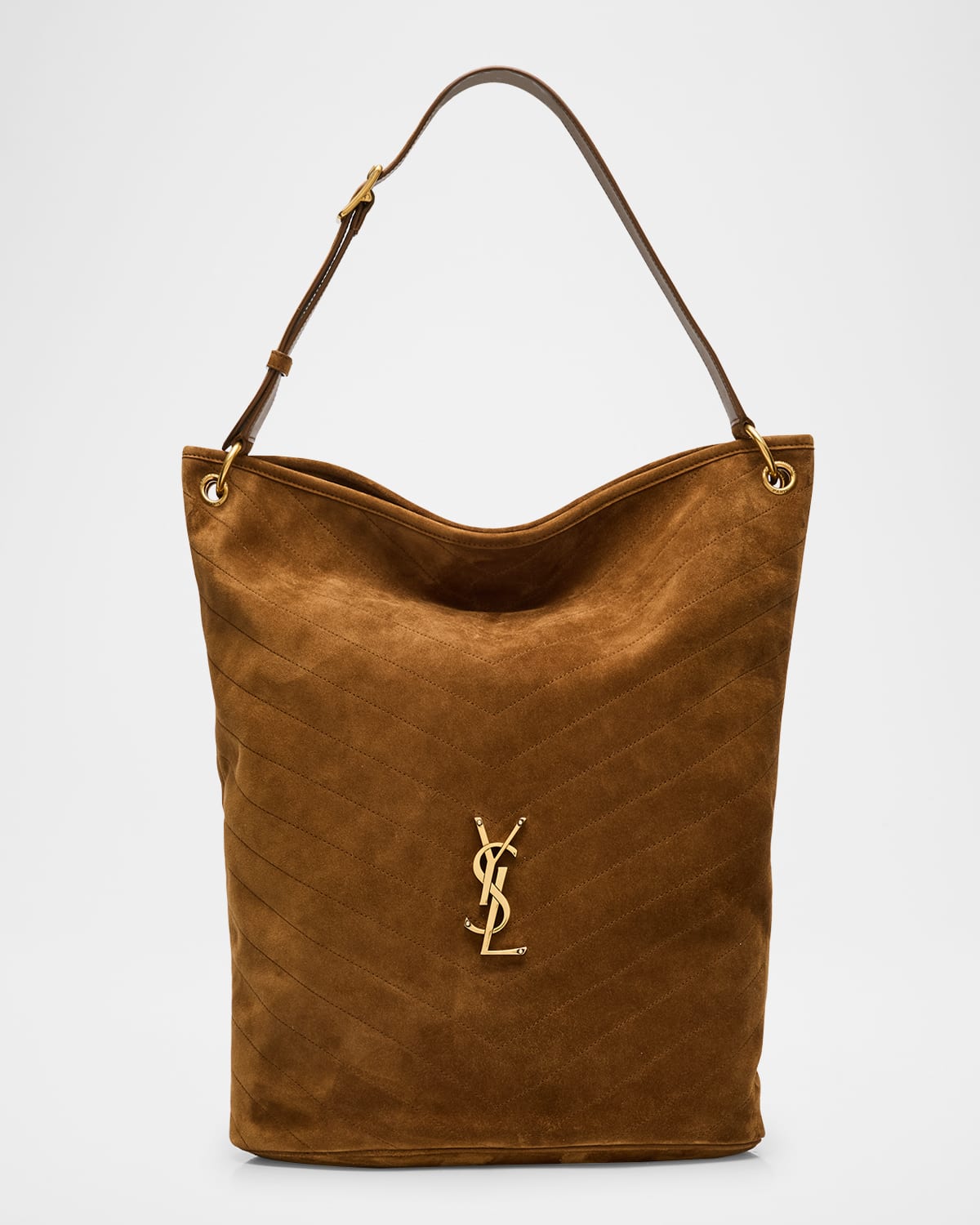 Saint Laurent Niki YSL Bucket Bag in Quilted Suede