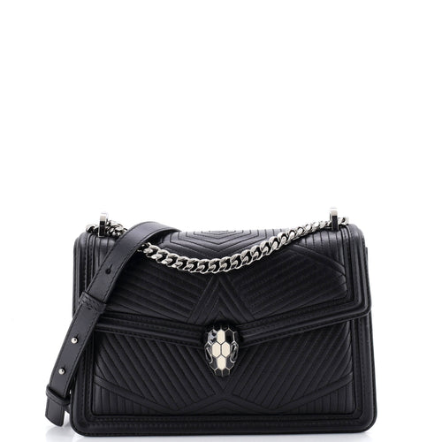 BVLGARI Serpenti Forever Shoulder Bag Quilted Leather Small