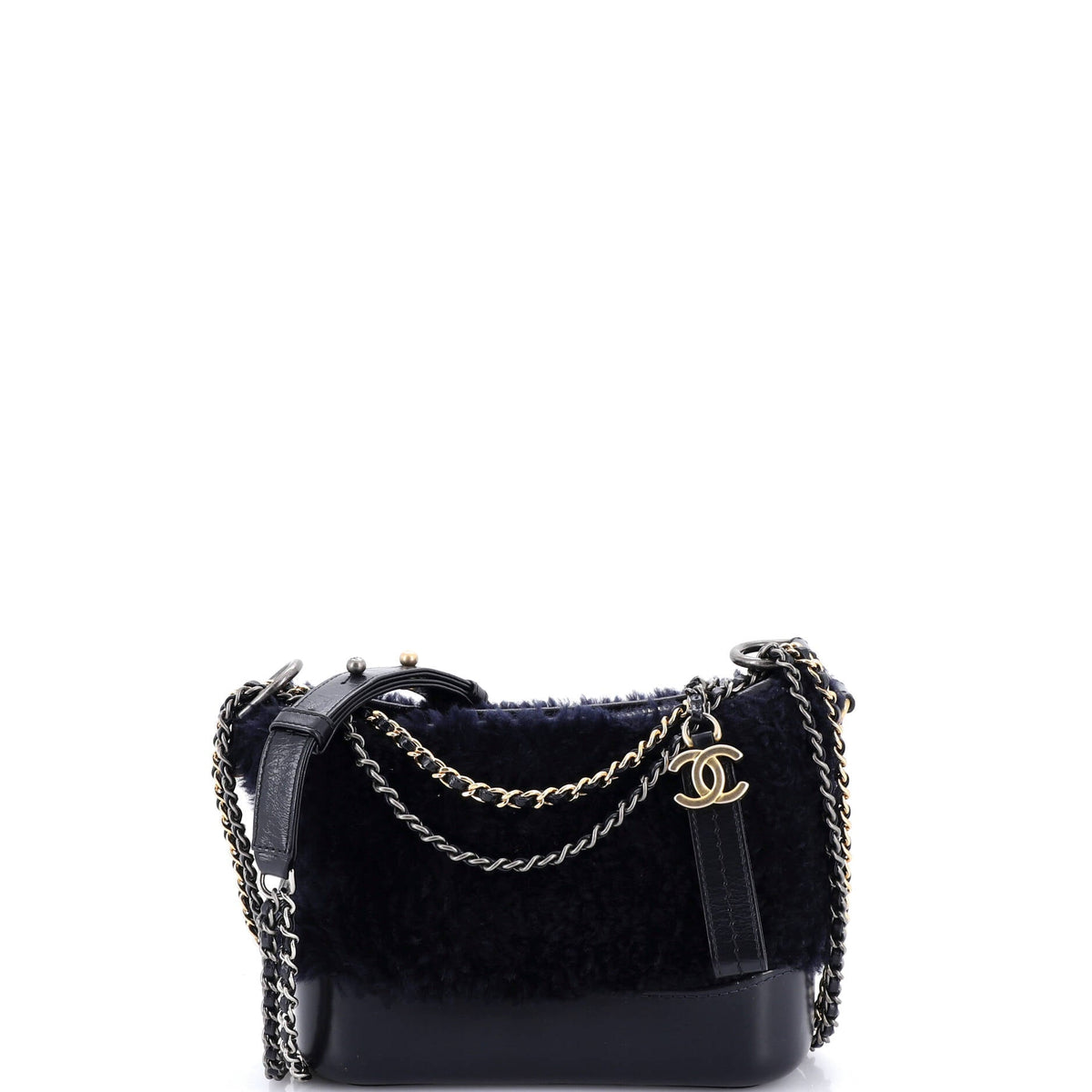Chanel CHANEL Gabrielle Hobo Shearling and Leather Small