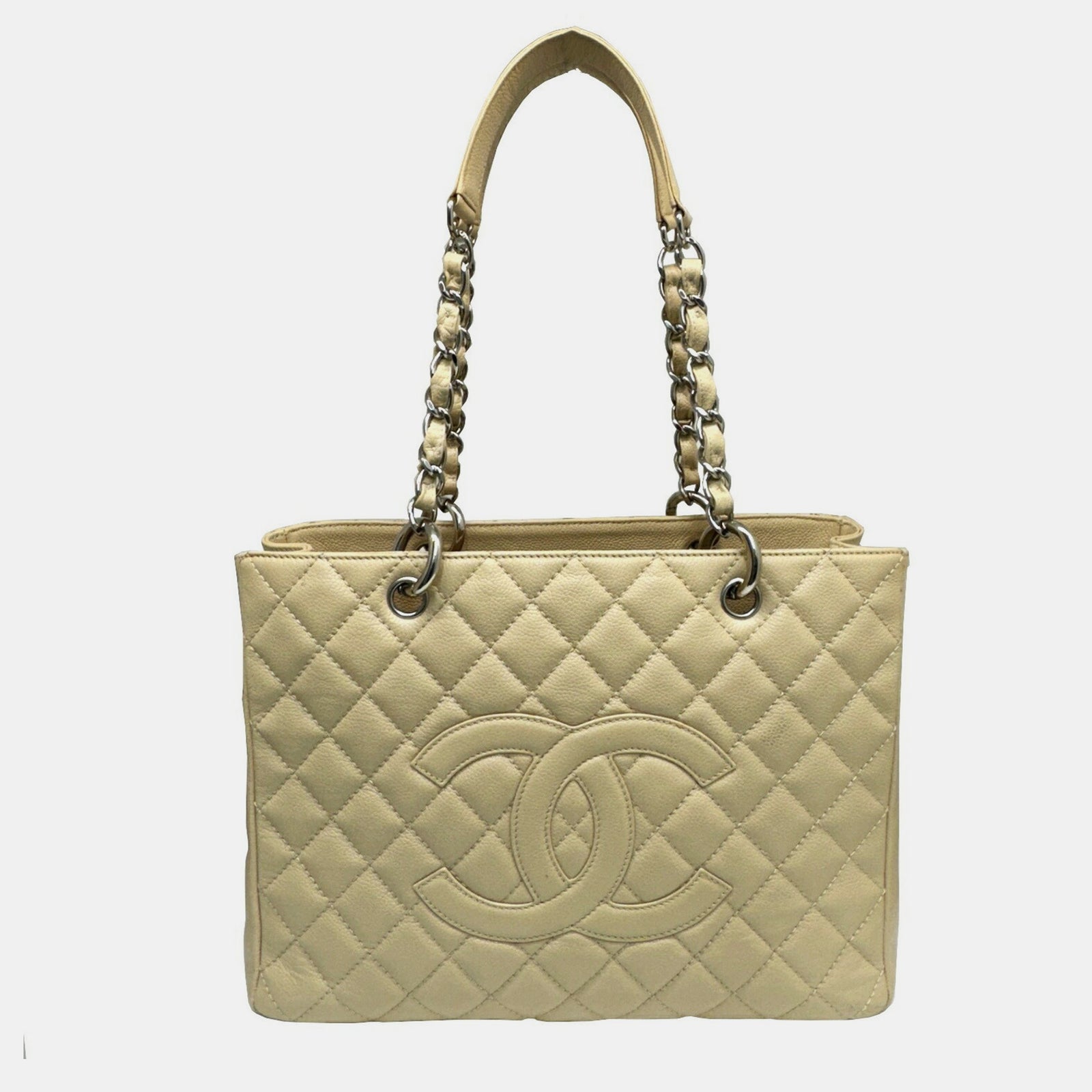 Chanel Beige Caviar Leather Totes