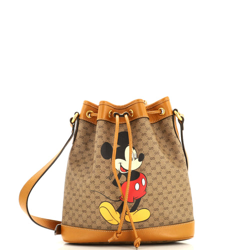 GUCCI Disney Mickey Mouse Bucket Bag Printed Mini GG Coated Canvas