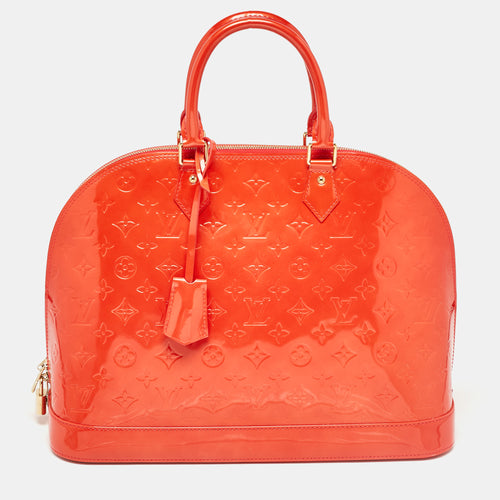 Rouge Grenadine Monogram Vernis Alma GM Bag