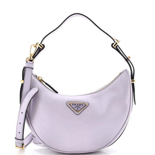 PRADA Arque Half Moon Hobo Leather Small