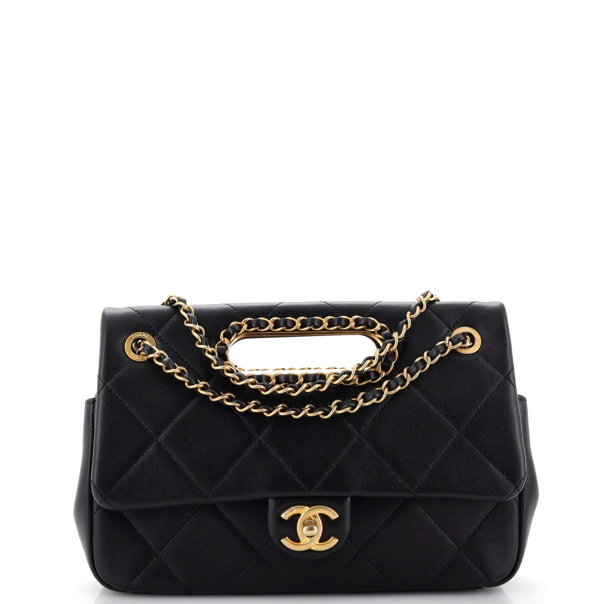 Chanel CHANEL A Real Catch Flap Bag Quilted Lambskin Medium