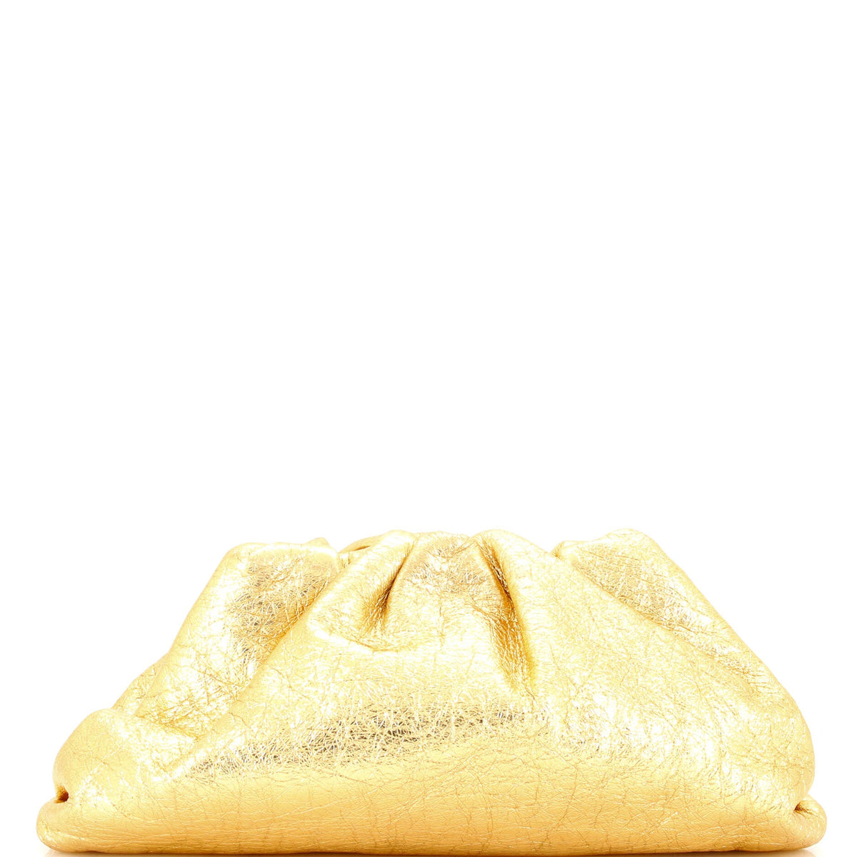 Bottega Veneta The Pouch Crinkled Metallic Leather