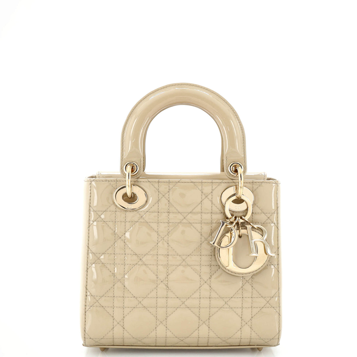 Christian Dior Lady Dior Bag Cannage Quilt Patent Small