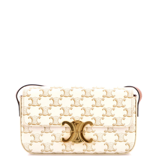 CELINE Triomphe East-West Shoulder Bag Triomphe Coated Canvas