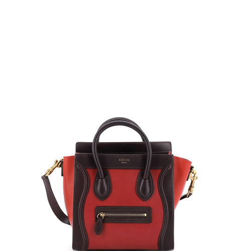 CELINE Tricolor Luggage Bag Leather Nano