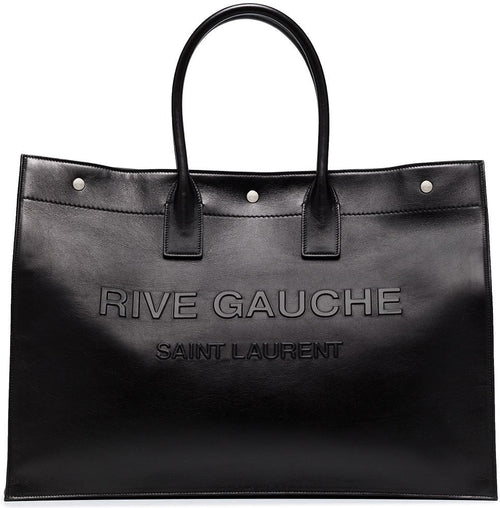 Men's Rive Gauche Print Tote Bag in Nero | 587273CWTFE1000