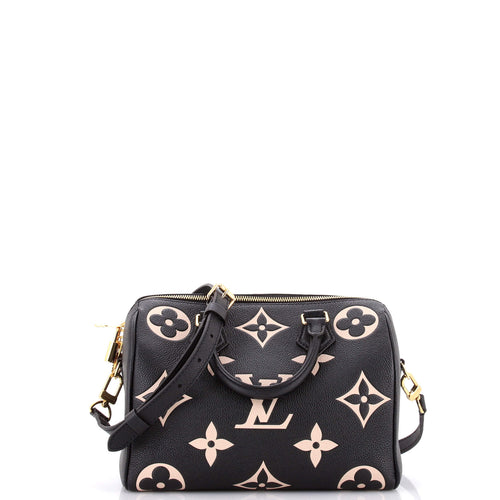 Speedy Bandouliere Bag Bicolor Monogram Empreinte Giant 25