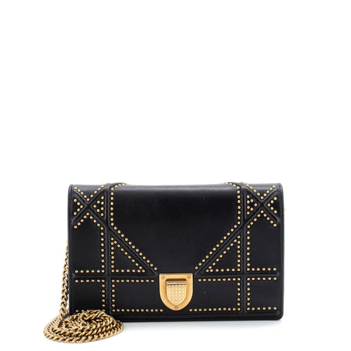 Diorama Wallet on Chain Studded Leather