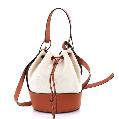 LOEWE Balloon Bucket Bag Canvas and Leather Medium