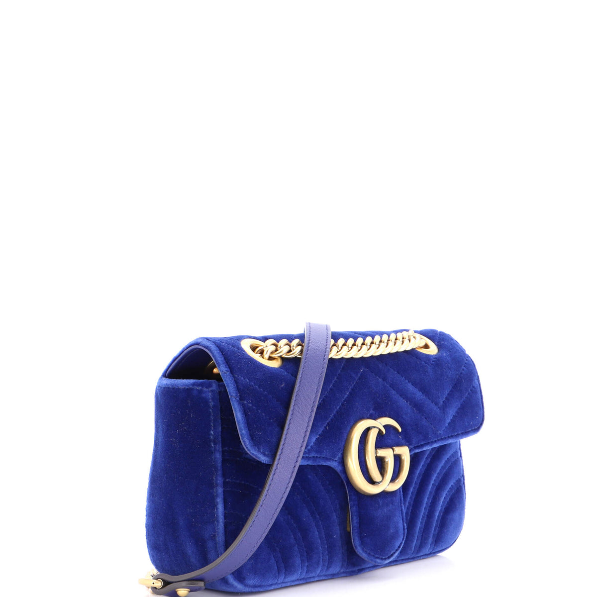 Gucci GUCCI GG Marmont Flap Bag Matelasse Velvet Mini