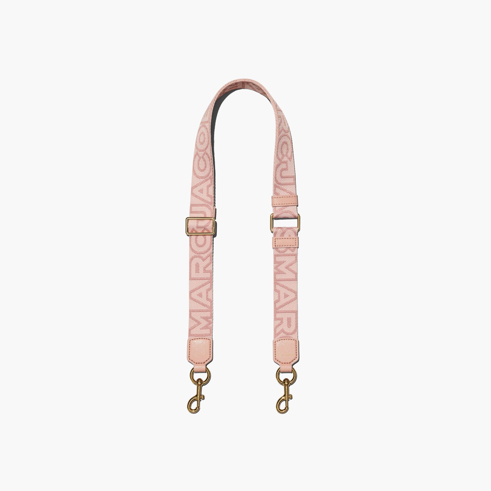 Marc Jacobs The Thin Outline Logo Webbing Strap in Rose Multi