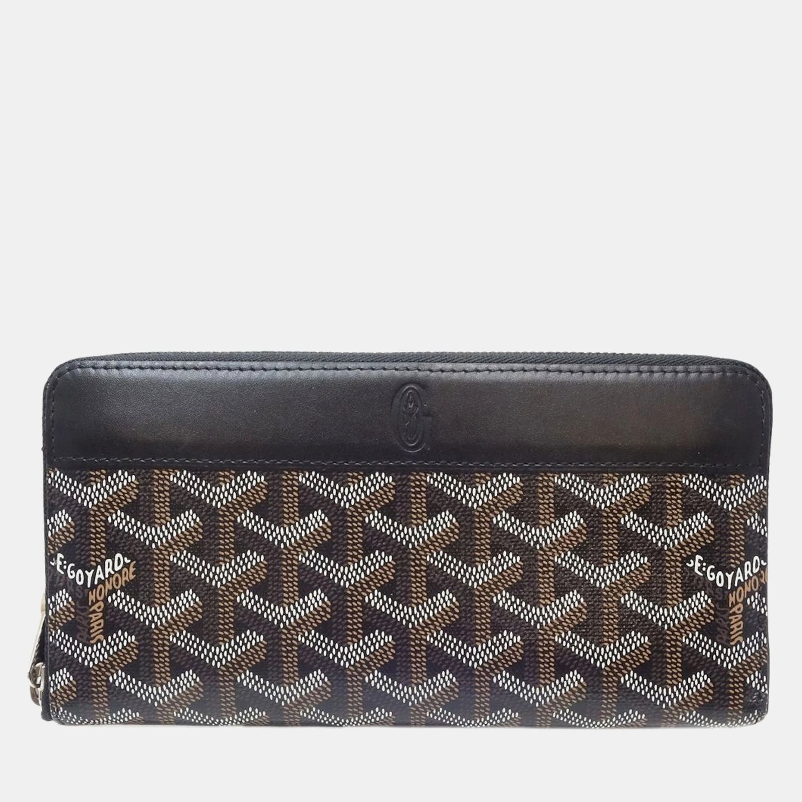 Goyard Goyardine Opera Reisebrieftasche aus schwarzem Goyardine-beschichtetem Canvas