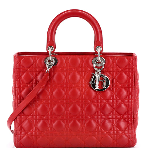 Lady Dior Bag Cannage Quilt Lambskin Large